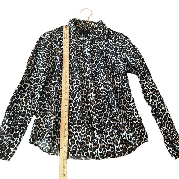J. Crew leopard-print button-down‎ blouse slim size 4 - Picture 5 of 6